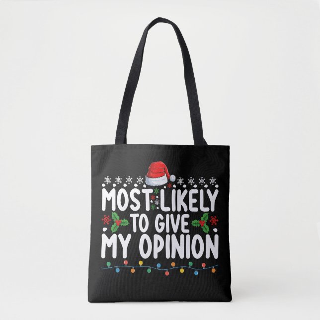 Am ehesten werde ich meinen Gedanken Weihnachtsfei Tasche (Vorderseite)