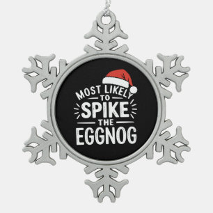 Am ehesten wird der Eierpunsch zum Weihnachtsfest Schneeflocken Zinn-Ornament