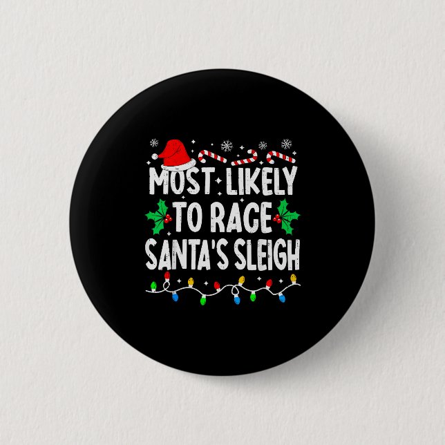 Am ehesten wird man mit Santas Schlitten Familien- Button (Vorderseite)
