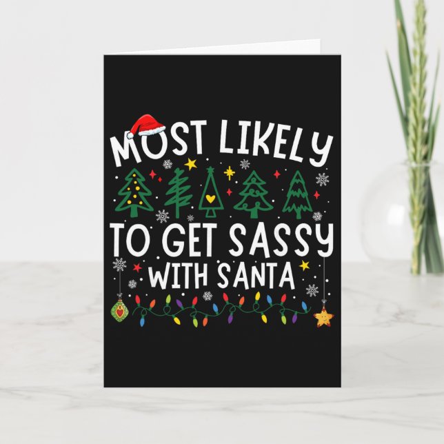 Am ehesten wird Sy mit Santa Matching Christma Karte (Vorderseite)