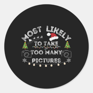 am ehesten zu viele Weihnachtsbilder zu machen Runder Aufkleber