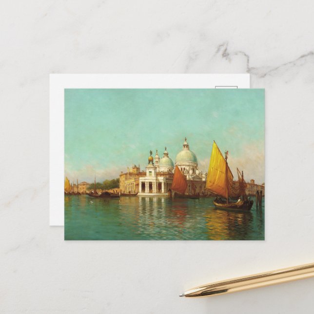 Am Eingang zum Canale Grande, Venedig Postkarte (Vorderseite/Rückseite Beispiel)