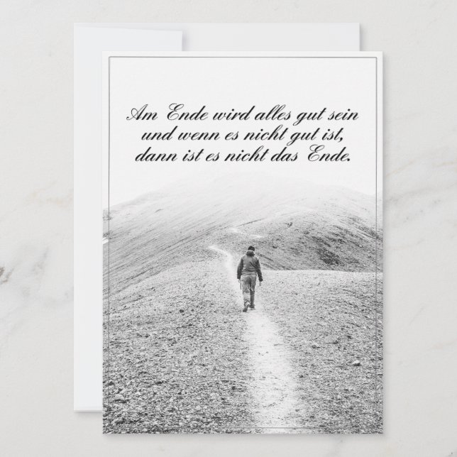 Am Ende Ende wird sich gut sein (Vorderseite)