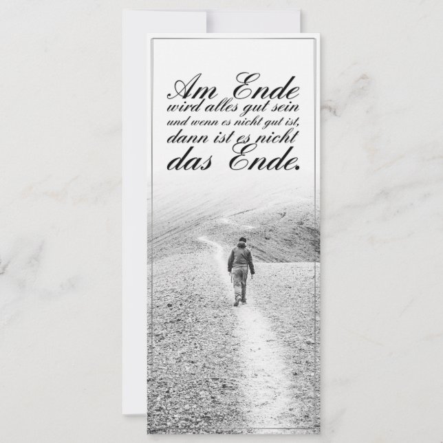 Am Ende Ende wird sich gut sein (Vorderseite)