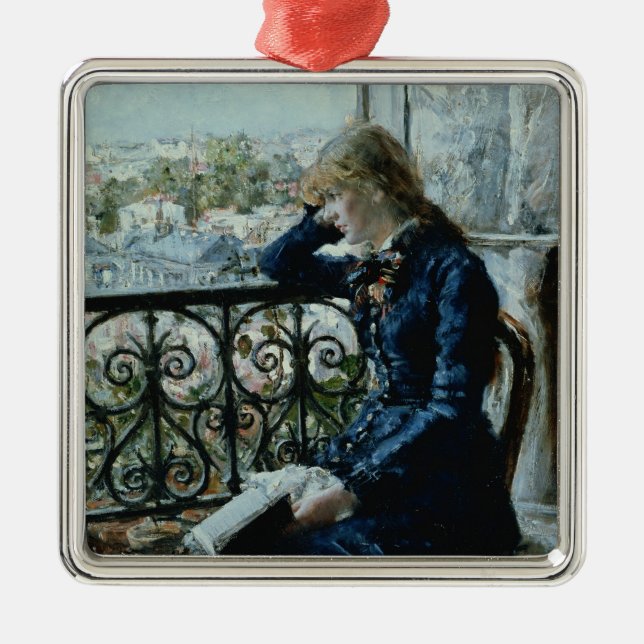 Am Fenster 1881 Silbernes Ornament (Vorne)