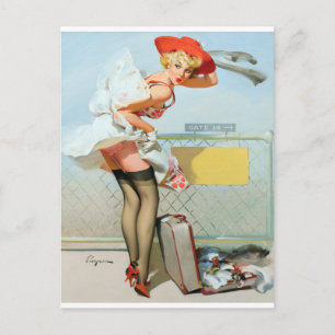 Am Gate Pin Up Postkarte