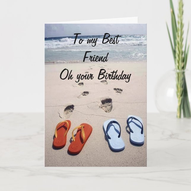 AM GEBURTSTAG **BEST FREUND** STRANDKARTE KARTE (Vorderseite)