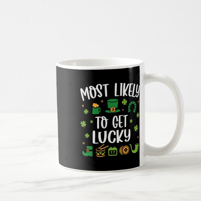 Am Glücklichsten zum St. Patrick's Day Lustig  Kaffeetasse (Rechts)
