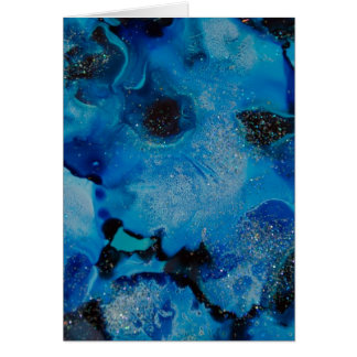 Am I Blue - Abstrait bleu peint encre arrière - pl