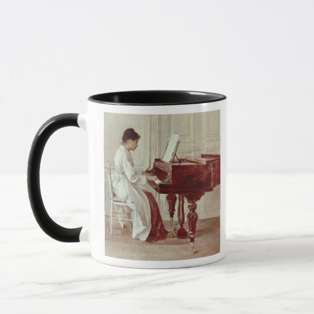 Am Klavier 1887 (Öl auf Leinwand) Tasse (Links)