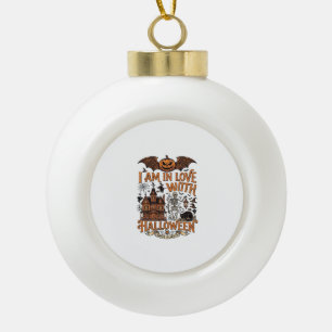 Am Liebe Halloween Spukhaus Skelett Kürbis_1 Keramik Kugel-Ornament