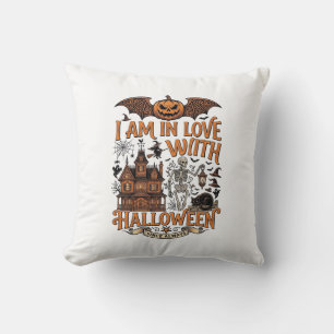 Am Liebe Halloween Spukhaus Skelett Kürbis_1 Kissen