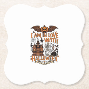 Am Liebe Halloween Spukhaus Skelett Kürbis_1 Untersetzer