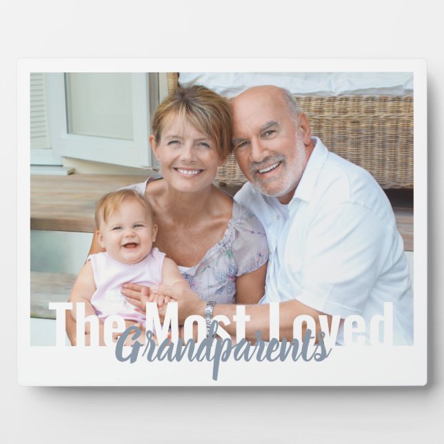 Am liebsten Großeltern bearbeitbares Foto Plaque Fotoplatte (Vorderseite)