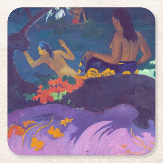 Am Meer, Gauguin Rechteckiger Pappuntersetzer (Vorderseite)