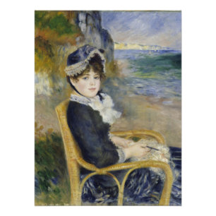 Am Meer, Ölmalerei-Porträt, Renoir Poster