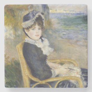 Am Meer, Ölmalerei-Porträt, Renoir Steinuntersetzer