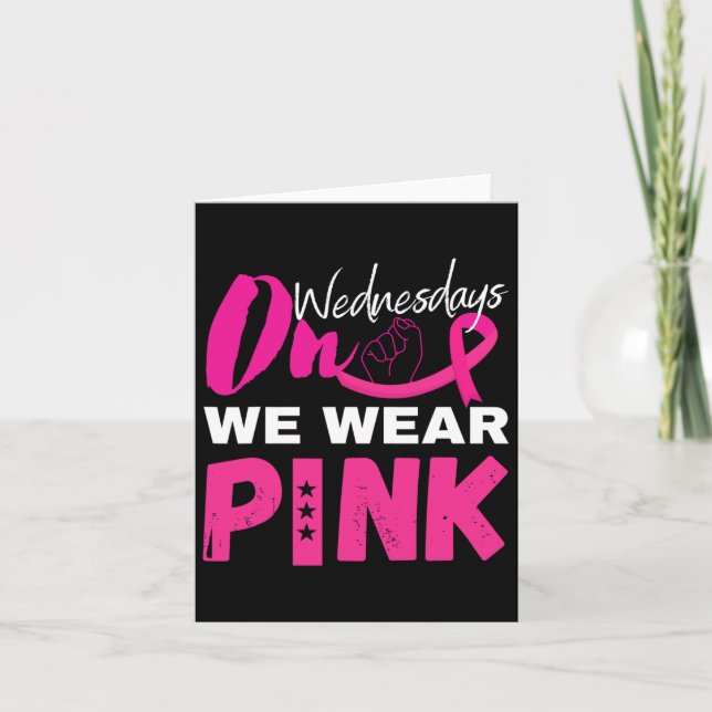 Am Mittwoch tragen wir ein pinkfarbenes Brustkrebs Karte (Vorderseite)