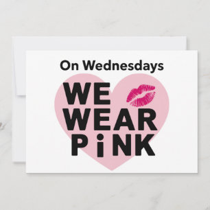 Am Mittwoch tragen wir rosa Funny Valentine Feiertagskarte