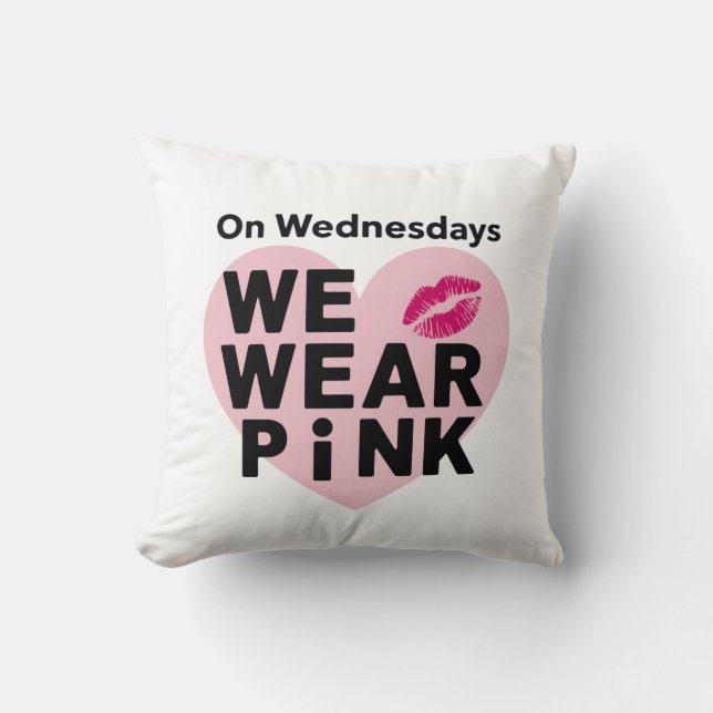 Am Mittwoch tragen wir rosa Funny Valentine Kissen (Vorderseite)