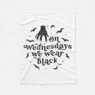 Am Mittwoch tragen wir schwarzes Retro Halloween 1 Fleecedecke
