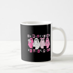Am Mittwoch tragen wir süße rosa Halloween-Geister Kaffeetasse
