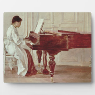 Am Piano, 1887 (Öl auf Leinwand) Fotoplatte