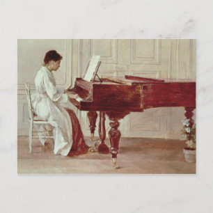 Am Piano, 1887 (Öl auf Leinwand) Postkarte