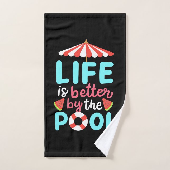 Am Pool ist das Leben besser Handtuch (Handtuch)