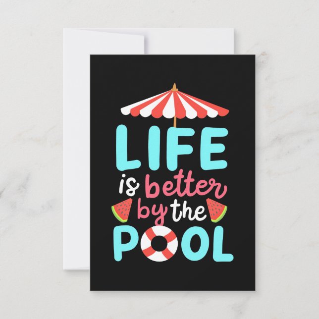 Am Pool ist das Leben besser RSVP Karte (Vorderseite)
