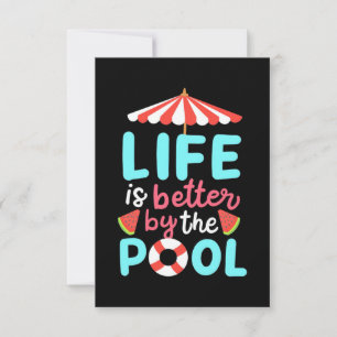 Am Pool ist das Leben besser RSVP Karte