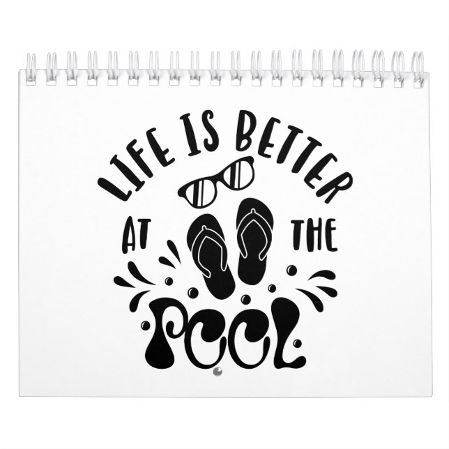 Am Pool ist das Leben besser. Sommerpool-Design Kalender (Titelbild)
