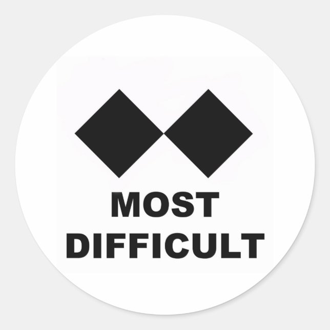 Am schwierigsten runder aufkleber (Vorderseite)