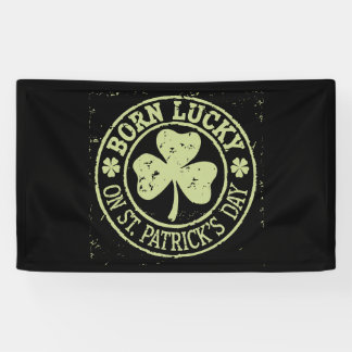Am St. Patrick's Day Glück Geboren Irischer Geburt Banner