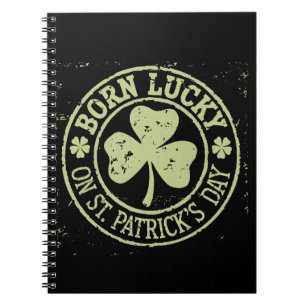 Am St. Patrick's Day Glück Geboren Irischer Geburt Notizblock