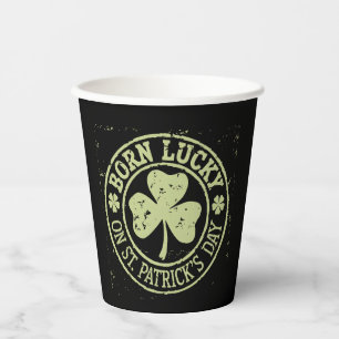 Am St. Patrick's Day Glück Geboren Irischer Geburt Pappbecher
