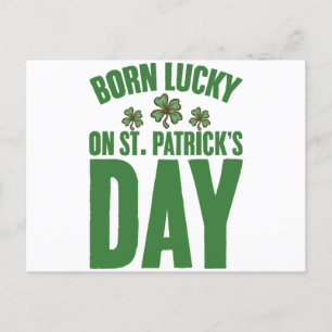 Am St. Patrick's Day Glück Geboren Irischer Geburt Postkarte