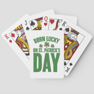 Am St. Patrick's Day Glück Geboren Irischer Geburt Spielkarten