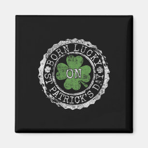 Am St. Patricks Day Glück Geboren Irisches Kleebla Magnet