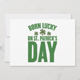 Am St. Patrick's Day Glücklich Geboren Irischer Ge Einladung
