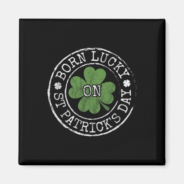 Am St. Patricks Day Glücklich Geboren Irisches Kle Magnet (Vorne)