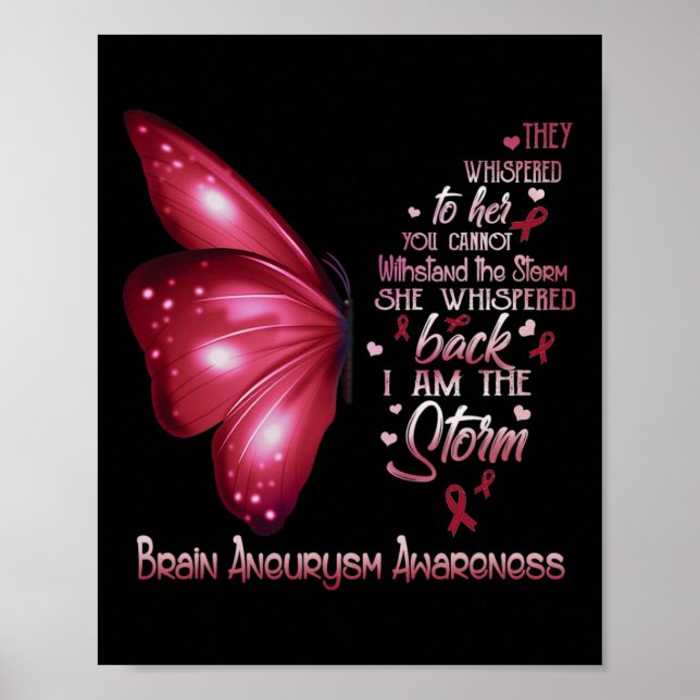 Am Storm Hirn Aneurysm-Awareness Butterfly Poster (Vorne)