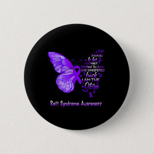 Am Storm Rett Syndrome Awareness Butterfly Button