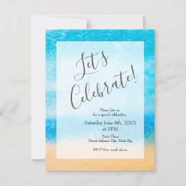 "Am Strand" Abstrakte Seidenmalerei Einladung