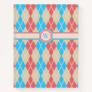 Am Strand Argyle-Spiral-Notizbuch Notizbuch