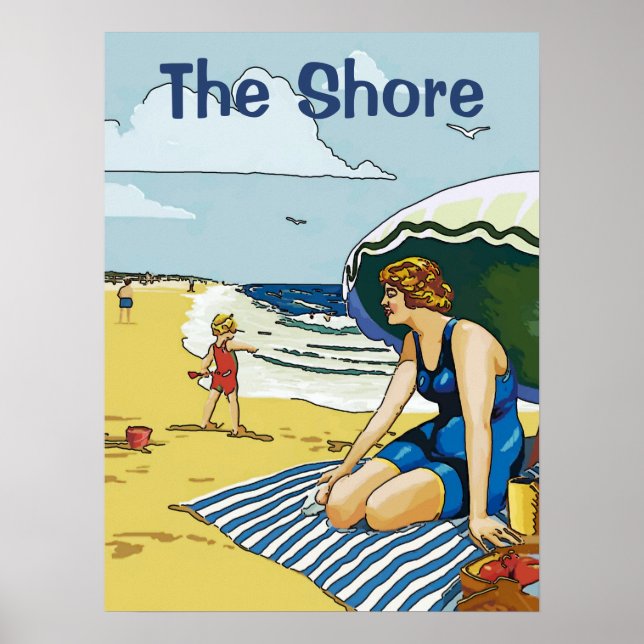 Am Strand bearbeiten Sie Text Poster (Vorne)