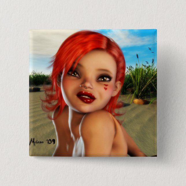 Am Strand Button (Vorderseite)