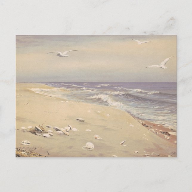 Am Strand | Fidelia Bridges Postkarte (Vorderseite)