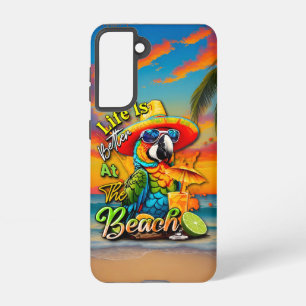 Am Strand gibt es einen tropischen Papagei. Samsung Galaxy Hülle