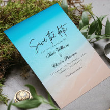 Am Strand , Hochzeit am Strand Save the Date Karte